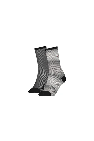 Tommy Hilfiger Ponožky - TH WOMEN SOCK 2P GRADIENT STRIPE čierne