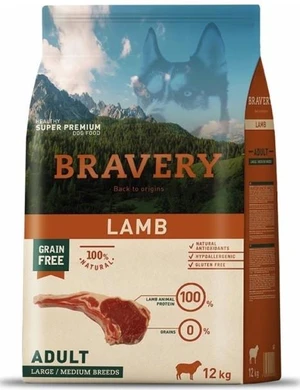 Bravery Dog Large/Medium Adult Lamb - 2 x 12kg