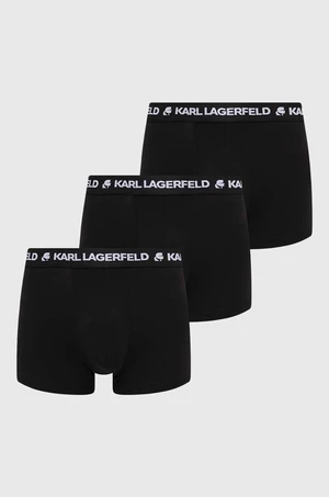 Boxerky Karl Lagerfeld 3-pack pánské, černá barva