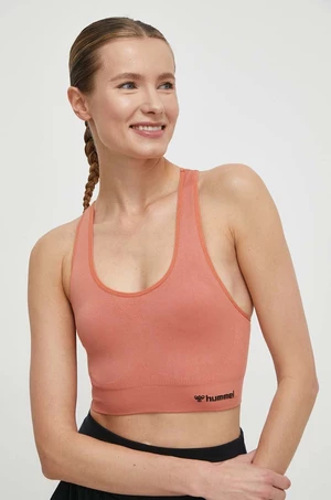 Sportovní podprsenka Hummel hmlTIF SEAMLESS SPORTS TOP oranžová barva, 210490