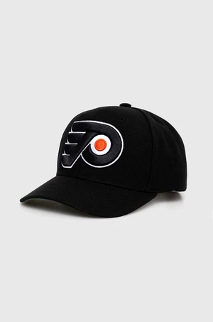 Kšiltovka Mitchell&Ness NHL PHILADELPHIA FLYERS černá barva, s aplikací