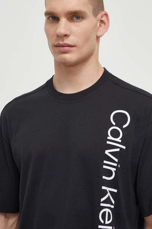 Bavlněné tričko Calvin Klein Performance černá barva, s potiskem