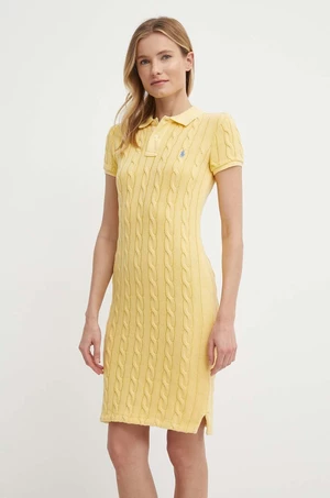 Bavlněné šaty Polo Ralph Lauren žlutá barva, mini, 211943139