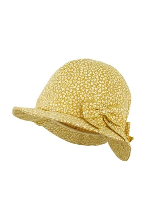 Dětský klobouk Jamiks GRETHE žlutá barva, bavlněný