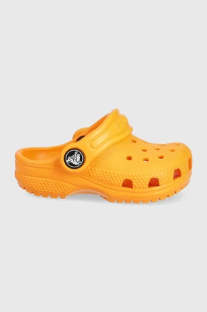 Dětské pantofle Crocs oranžová barva