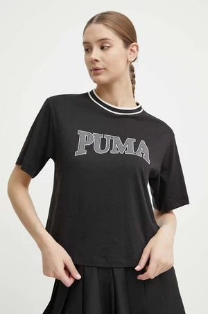 Bavlněné tričko Puma SQUAD černá barva, 677903