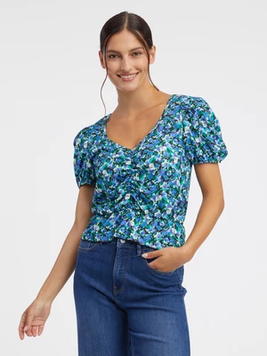 Blue women's floral top ORSAY