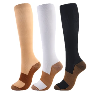 Copper Fiber Compression Socks Men's Women's Outdoor Sports Socks Happy Interesting Nylon Varicose Veins Diabetes Nurses Fitness