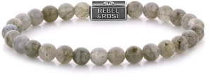 Rebel&Rose Stříbrný korálkový náramek Labradorite Shield RR-6S005-S 19 cm - L