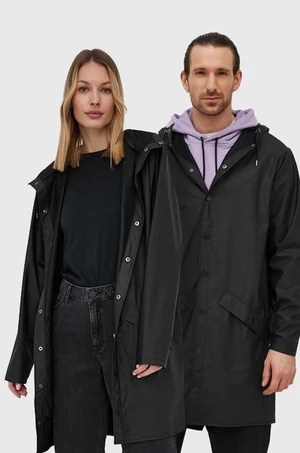 Bunda Rains Long Jacket 12020.01-Black, čierna farba, prechodná