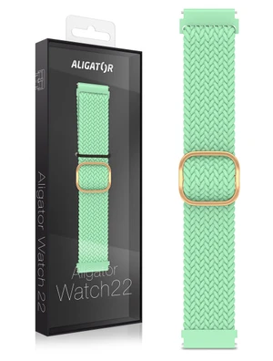 Textilní řemínek ALIGATOR 22mm, tyrkysová