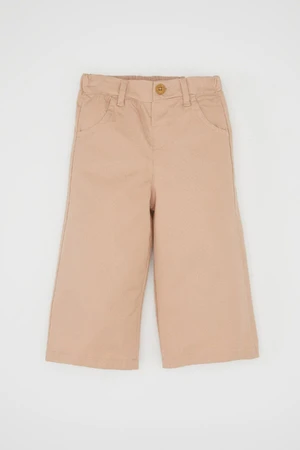 DEFACTO Baby Girl Elastic Waist Elastic Pocket Beige Gabardine Trousers