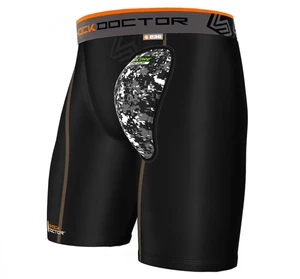 Shock Doctor compression shorts with jockstrap Hard Cup, black, S