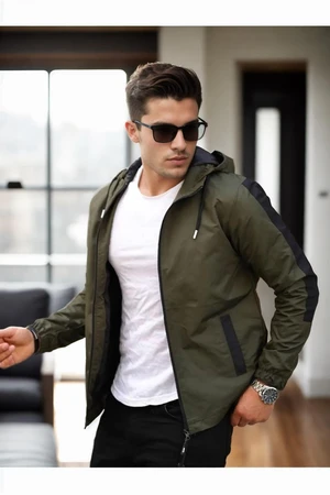 84690 Dewberry Seasonal Mens Jacket-KHAKI-BLACK