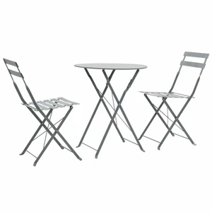 Zahradní bistro set 3 ks ocel Dekorhome Šedá