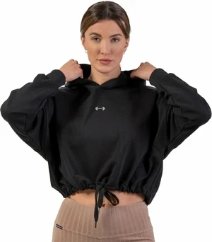 Nebbia Loose Fit Crop Hoodie Iconic Black XS-S Sudadera fitness