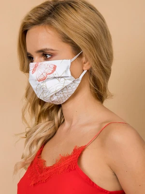 White and beige reusable protective mask