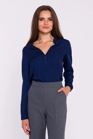 Stylove Woman's Blouse S375 Navy Blue