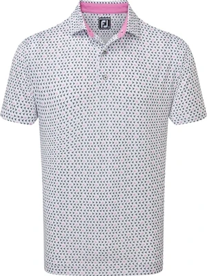 Footjoy Wasp Print Lisle White/Black/Pink M Polo košeľa