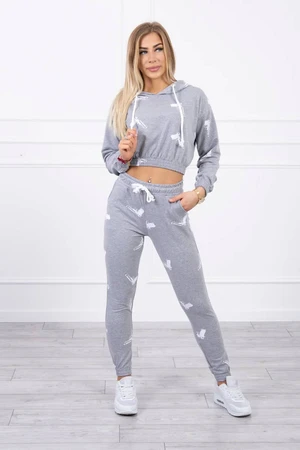 Set with pistol print gray