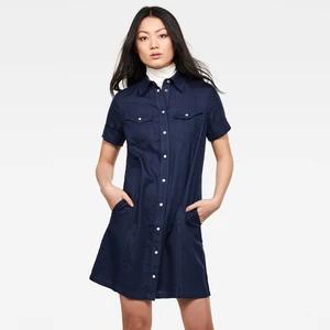 G-STAR Dress - Tacoma slim dress ss dark blue