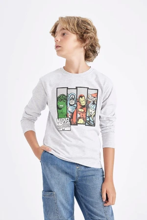 DEFACTO Boys Marvel Comics Crew Neck Long Sleeve T-Shirt