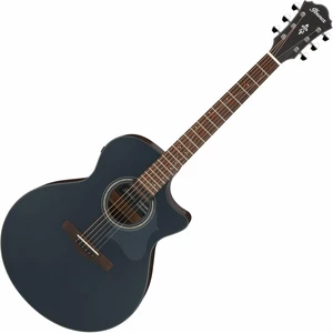 Ibanez AE275-DBF Dark Tide Blue Flat Chitară electro-acustică Jumbo