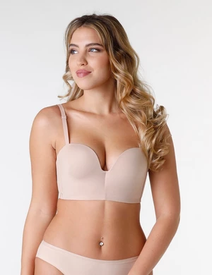 WONDERBRA ULTIMATE BACKLESS BRA - Dámska push-up podprsenka pre hlboký výstrih na chrbte - telová