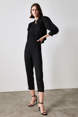 Trendyol Black Zebra Pattern Jumpsuit