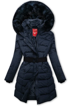 Winterjacke mit Gürtel Dunkelblau