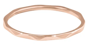 Troli Minimalistický pozlacený prsten s jemným designem Rose Gold 52 mm