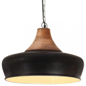 Závěsná lampa černá / mangovníkové dřevo Dekorhome 26 cm