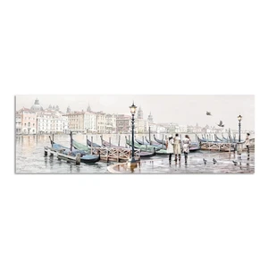 Obraz Styler Canvas Watercolor Venezia Gondole, 45 × 140 cm