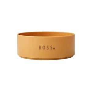 Horčicovožltá detská miska Design Letters Mini Boss, 11 cm