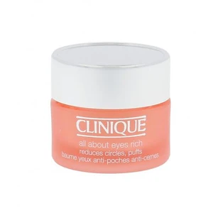 Clinique All About Eyes Rich 15 ml očný krém pre ženy na veľmi suchú pleť; proti vráskam; na opuchy a kury pod očami