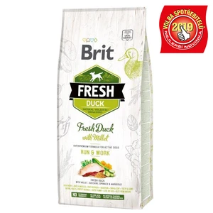 Brit Fresh Dog Adult Duck/Millet Run &amp; Work - 2,5kg