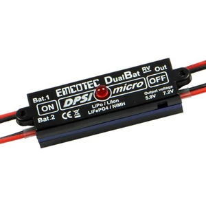 Emcotec DPSI Micro DualBat MPX akumulátorová výhybka  4.8 - 8.4 V