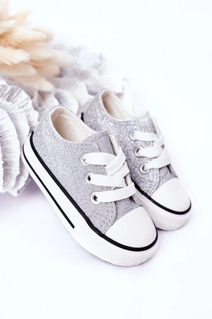 Kids Brocade Sneakers Silver Bling-Bling