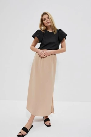 Maxi skirt made of smooth fabric