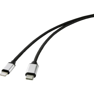 Renkforce pre mobilný telefón prepojovací kábel [1x USB-C ™ zástrčka - 1x dokovacia zástrčka Apple Lightning] 1.00 m čie