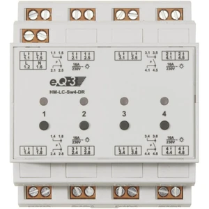 Homematic 132763A0 HM-LC-Sw4-DR2 bezdrôtový spínač / vypínač   4-kanálová klobúčikové tienidlo 3680 W