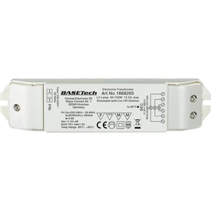 Basetech BT-1668265 transformátor na halogénové osvetlenie  12 V 50 - 150 W stmievací s fázovým stmievačom pre vypnutie