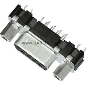 D-SUB zdířková lišta Harting 09 66 151 6513, 9 pin