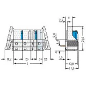 Zásuvkový konektor do DPS WAGO 722-836/005-000/039-000, 59.8 mm, pólů 1, 50 ks