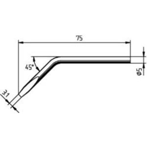 Dlátový, zahnutý pájecí hrot Ersa 0052JD/SB 0052JD, Velikost hrotů 3.10 mm, 1 ks