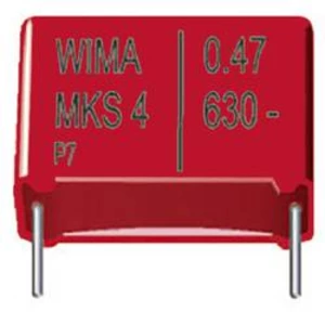 Fóliový kondenzátor MKS Wima MKS 4 0,22uF 10% 63V RM10 radiální, 0.22 µF, 63 V/DC,10 %, 10 mm, (d x š x v) 13 x 4 x 9 mm, 1 ks