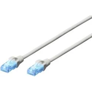 Síťový kabel RJ45 Digitus DK-1511-015, CAT 5e, U/UTP, 1.50 m, šedá