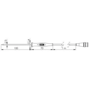 Vpichovací sonda Greisinger GF 1T 610861, -70 do 250 °C, 100 mm, typ senzoru=Pt1000, Kalibrováno dlebez certifikátu