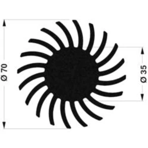 LED chladič Fischer Elektronik SK 571 20 SA 10021483, 2.15 K/W, (Ø x v) 70 mm x 20 mm