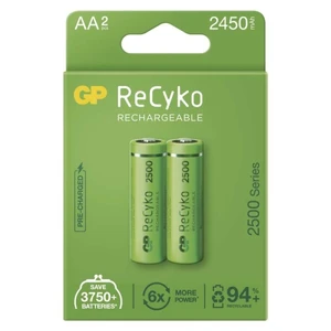 Nabíjecí tužkové baterie AA GP ReCyko HR6 2500mAh NiMH B2125 blistr